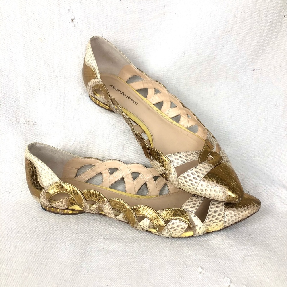 Alexandre Birman Snakeskin Flats